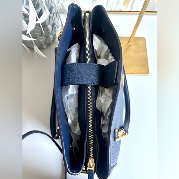 EUC TORY BURCH RARE MASON TRIPLE-COMPARTMENT SATCHEL with COA - Picture 9 of 15